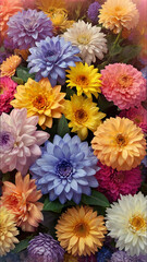 A vibrant 3D render of a multiflower pot arrangement ai photo