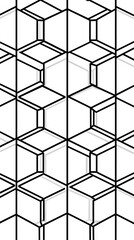 Black Shapes, Cubes, 3D Squares, on White Background, Abstract Image, Texture, Pattern, Wallpaper, Cover and Screen of Smartphone, Cell Phone, Computer, Laptop, 9:16 and 16:9 Format