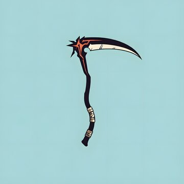recommend clip art: Iconic Grim Reaper Scythe Silhouette Against Pastel Sky