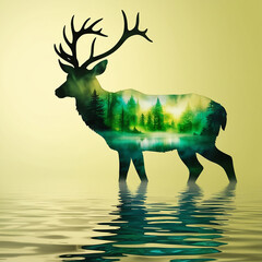 High dynamic range HDR photography of a majestic deer ai photo