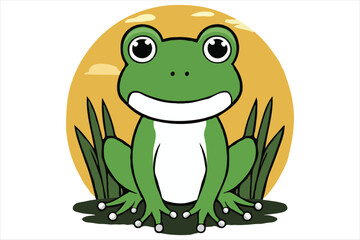 Adorable Frog Illustration for T-Shirt Design