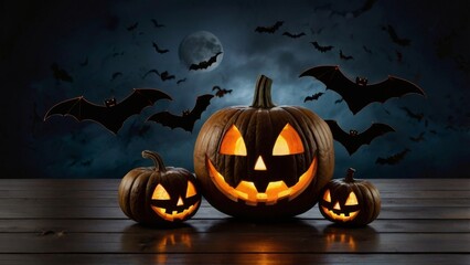 halloween pumpkin on a dark background