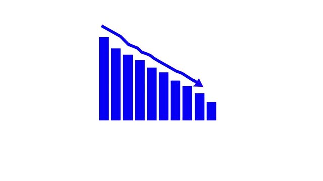 Business Loss Graph .Loss concept business graph with white background