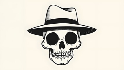 Mysterious Skull in Fedora: Symbolic Enigma of the Unknown