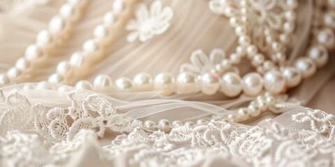 Pearls and Lace: A Delicate Bridal Detail