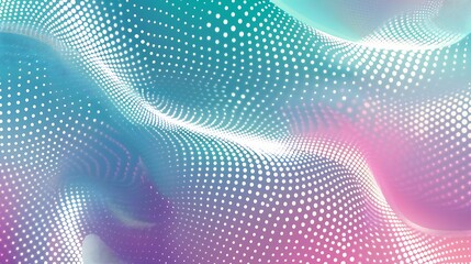 Obraz premium Abstract Wavy Pattern with Glowing Dots
