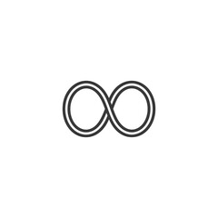 A double lined infinity symbol in black against a white background