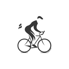 Naklejka premium Silhouette of a Person Riding a Bicycle