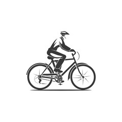 Silhouette of a person riding a bicycle