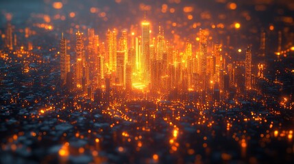 Fototapeta premium Glowing Cityscape