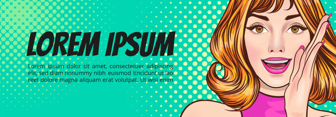 woman talking whispering gossip secret retro pop art comic vintage