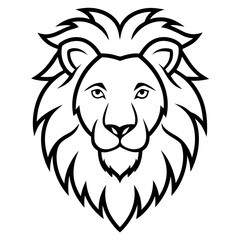 Lion Head Vector Illustration, logo style