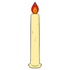 Fototapeta premium candle illustration hand drawn isolated vector