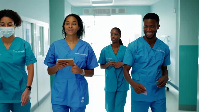 Diverse Group of Healthcare Providers in Hospital Setting