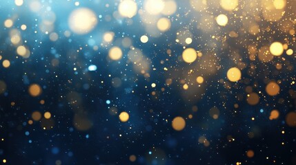 Blue and gold Abstract background and bokeh on New Year's Eve. AI generativ.