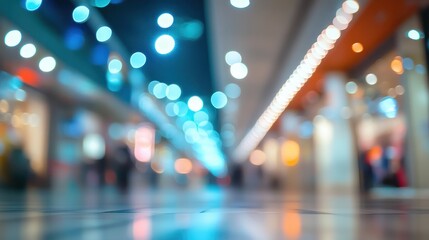 Blurred image of shopping mall and bokeh for background usage.