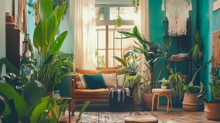 Fototapeta premium Living Room with Plants