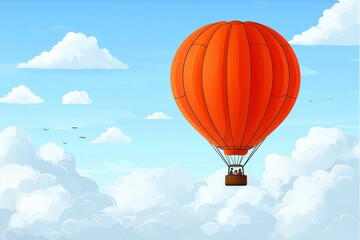 Obraz premium Hot Air Balloon Soaring Through the Clouds