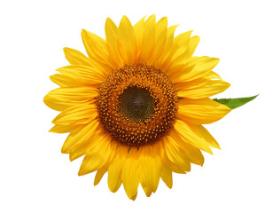 Bright Yellow Sunflower Isolated on Transparent background