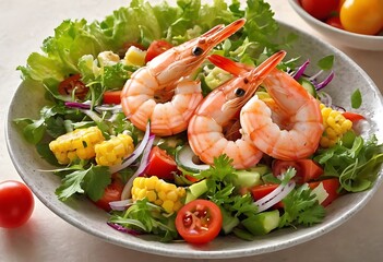 healthy seafood fried or cooked Shrimps