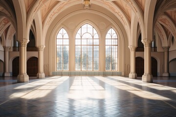 Fototapeta premium Grand hall with arches and pillars best design