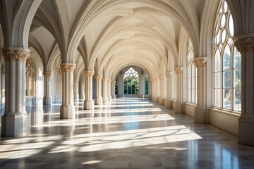 Fototapeta premium Grand hall with arches and pillars best design picture