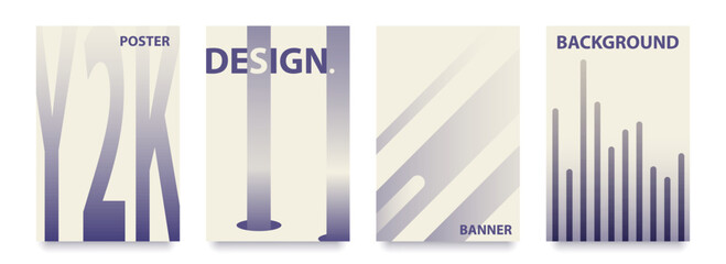 Abstract gradient vertical background vector set. Minimalist style cover template, geometric banner. Design for social media, cover, poster, flyer with copy space.