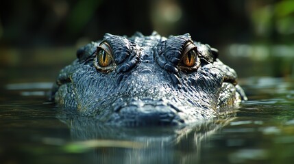 Fototapeta premium Close-Up of Alligator Eye in Water