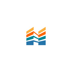 Obraz premium H letter Building center logo, event logo color soft nature.