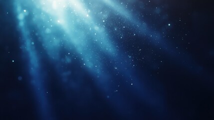 Obraz premium extured film background with pronounced grain and subtle dust particles, featuring a real lens flare shot in the studio against a deep navy blue backdrop