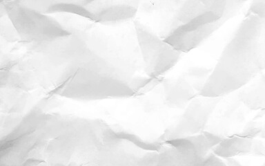 White crumpled paper texture background. Clean white paper. Top view.