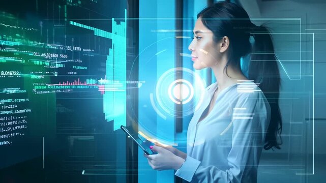 Innovative Female Coder Crafting Cutting-Edge Software Solutions