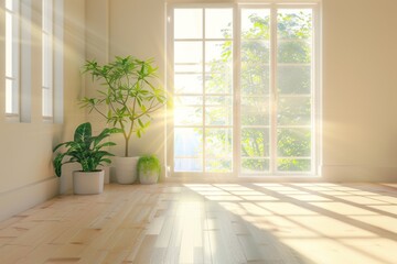 Fototapeta premium Daylight interior room empty comfort interior decoration