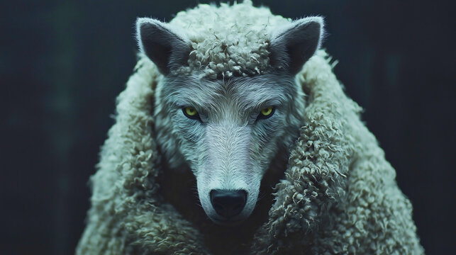 Wolves in sheep's clothing. Beware of those who pretend to be sheep but are actually wolves, words of Christ