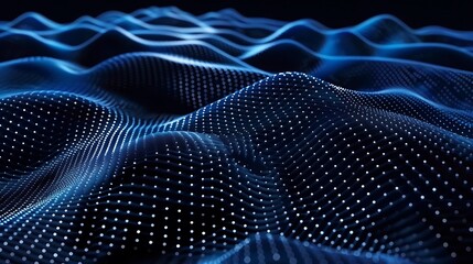 Abstract Blue Digital Wave Background