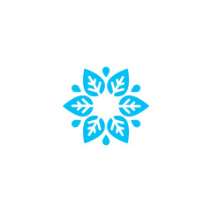 ice snow shape with leaf style, flat vector design for your business