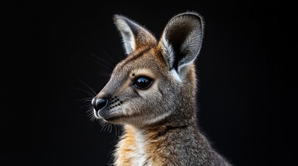 Fototapeta premium Close-up Portrait of a Young Wallaby
