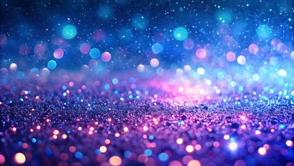 Sparkling Bokeh in Blue and Pink Glitter Background with Copy Space