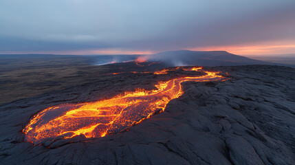 Fototapeta premium dramatic volcanic landscape with rugged terrain