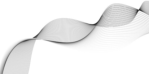 modern geometric curved wavy line with various geometric lines, Digital frequency track equalizer and curved geometric abstract Stylized line art background, wave line vector background with stripes.