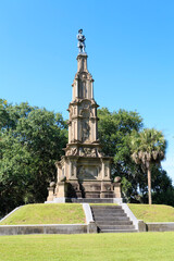 Confederate Civil War Monument in Savannah, Georgia USA