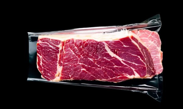 Raw beef steak black background