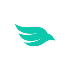 Fototapeta premium Bird head logo, simple icon, green color, vector format ready editable for your brand