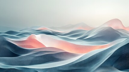 Flowing Pastel Wave Designs with Luminous Textures and Tranquil Atmosphere