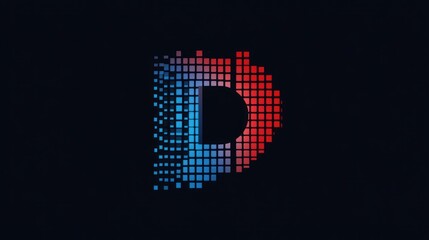 Multi colour modern style polka dot english capital alphabets,letter D,generative AI