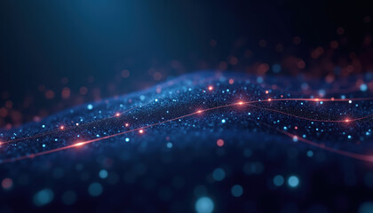 Obraz premium Abstract Digital Tech Background, Futuristic Network with Glowing Lines