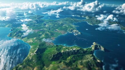 Aerial View of a Lush Coastal Landscape