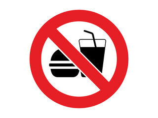 No food and drink allowed sign vector illustration. Prohibited symbol