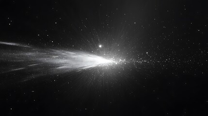 Obraz premium Celestial Radiance - Abstract 3D Render of Cosmic Light Burst with Shimmering Pearl Lines and Sparkling Specks in Deep Space