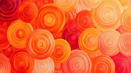 Orange Circles and Shapes on Orange Background, Abstract Image, Texture, Pattern, Wallpaper, Cover and Screen of Smartphone, Cell Phone, Computer, Laptop, 9:16 and 16:9 Format